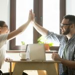 Freelancer working with others