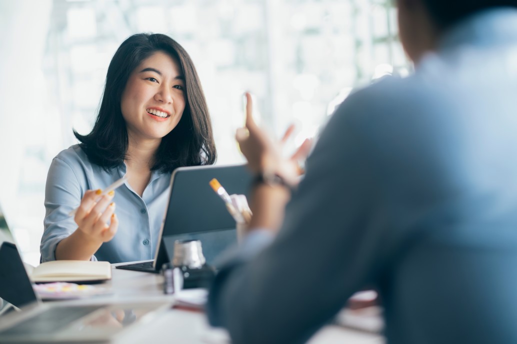 Photo of business discussion between two accountants